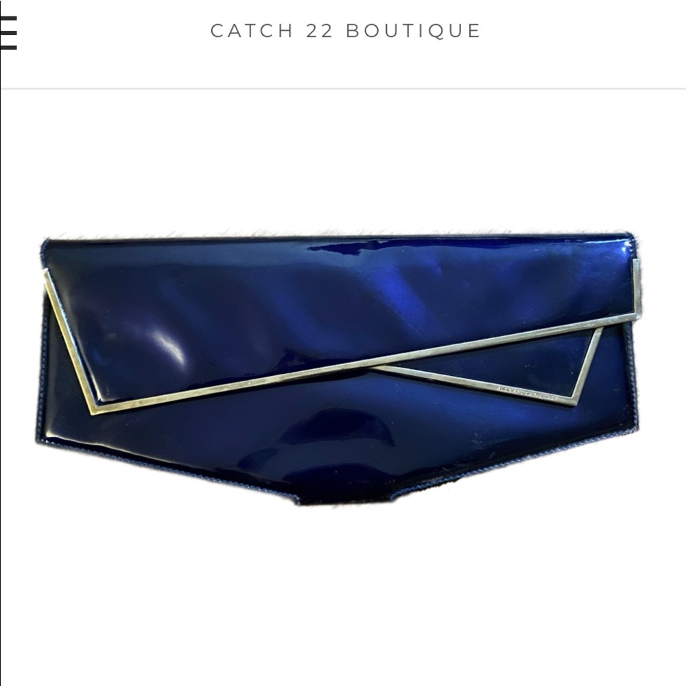 Alexander McQueen Double Flap Navy Clutch